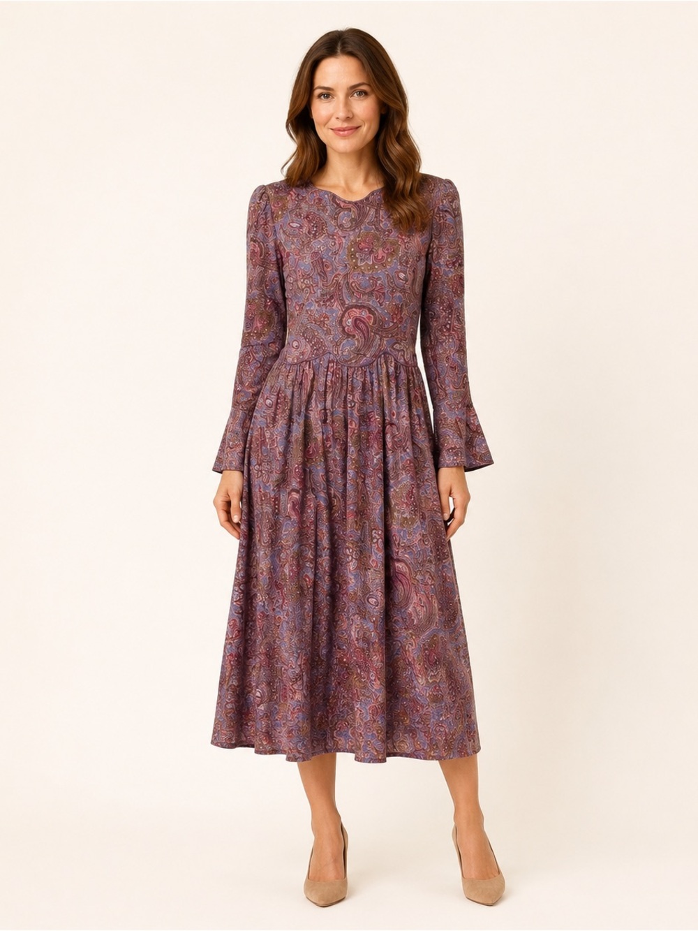 HERMAN GEIST Vtg paisley dress SZ 4 Made in USA NWT